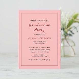 Personalized Class Red Graduation Party Invitation