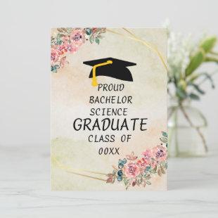 Personalized degree graduation saying  invitation