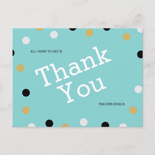 Personalized Elegant Polka dots Thank You Postcard