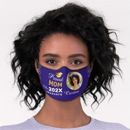 Personalized Grad Photo Stylish Purple Graduation Premium Face Mask