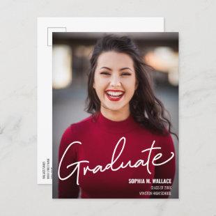 Personalized High School Class of Photo Announcement Postcard