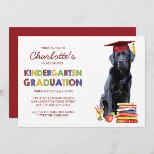 Personalized Kindergarten Cute Dog Graduation Invitation