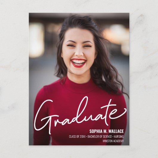 Personalized Nursing Graduate with Photo Announcement Postcard