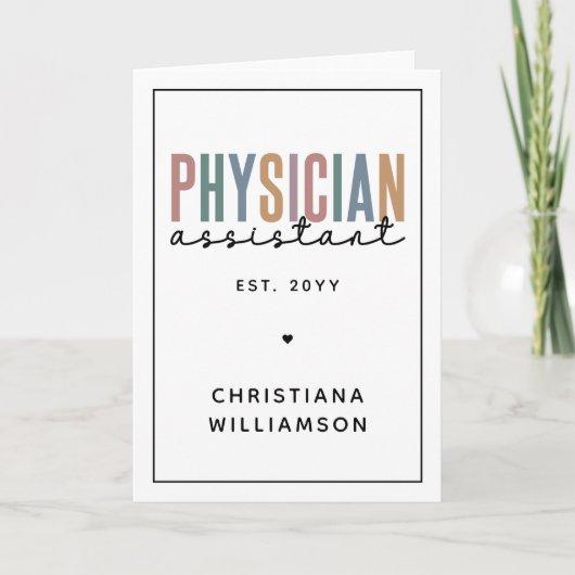 Personalized PA Physician Assistant Graduation Card