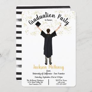 Personalized Portrait Male Graduation invitations