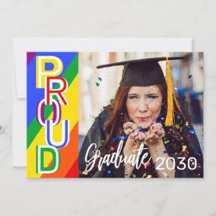 Personalized Rainbow Pride Photo Graduation  Invitation