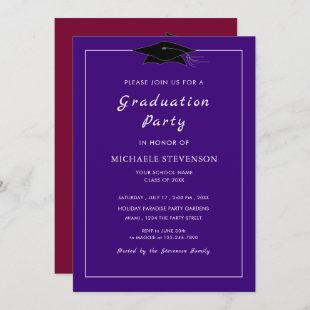 Personalized Two Color Graduation Party Invitation