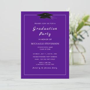 Personalized Violet Graduation Party Invitation