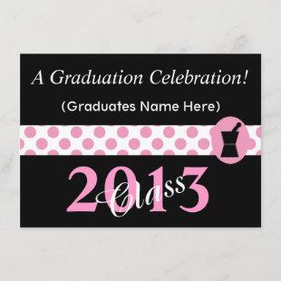 Pharmacist Graduation Invitations Pink and Black
