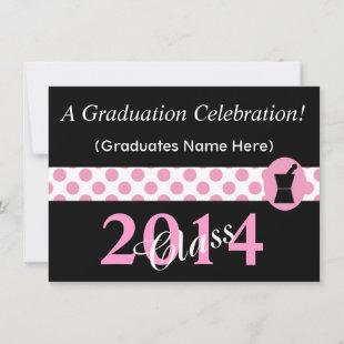 Pharmacist Graduation Invitations Pink and Black I