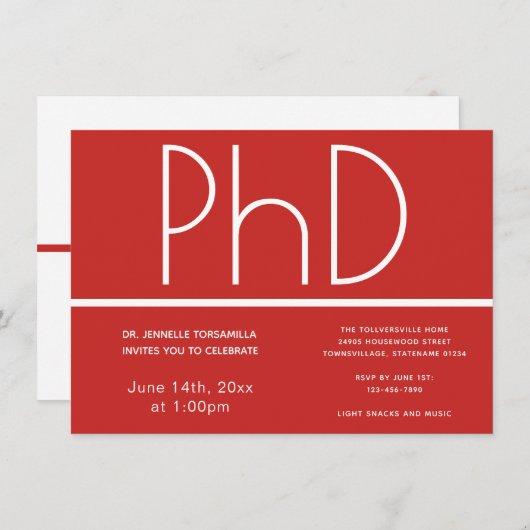 PhD degree Graduation Party Invitation