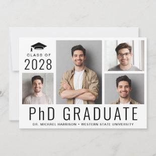 PhD Doctorate 5 Photo Graduation Party Invitation