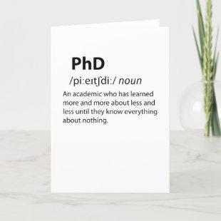 PhD Funny Dictionary Definition Holiday Card