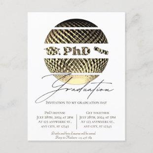 Phd graduation invitation  postcard