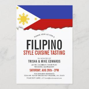 Philippines Cuisine | Party Flag White Invite
