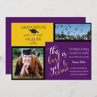 PHOTO 2 FRAME and CHOOSE YOUR COLOR Graduation Invitation