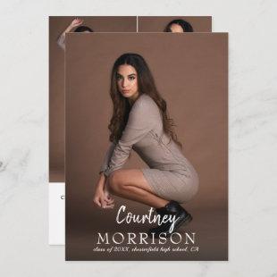 Photo Collage Custom Name Text Overlay Graduation  Announcement