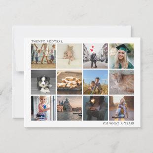 Photo Collage Family Year in Review Christmas Holiday Card