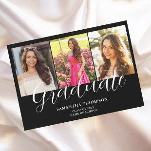 Photo Collage Graduation Flat Announcement Card