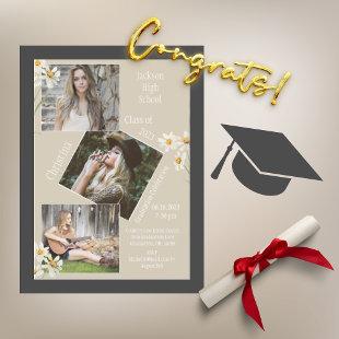 Photo Collage Personalized 4 Pictures Graduation Announcement