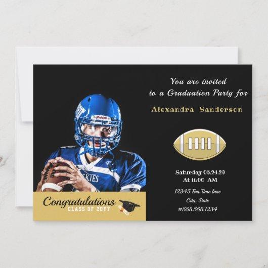 Photo Football player graduation party Invitation