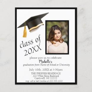 Photo Grad Cap Graduation Party Invitation