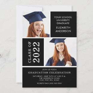 Photo Graduation Invitation ~Classy Black & White