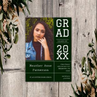 Photo Graduation Open House | Emerald Green Invitation