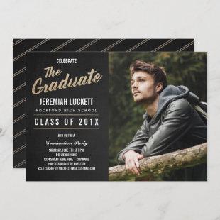 Photo Graduation Party Invitation | Chalkboard