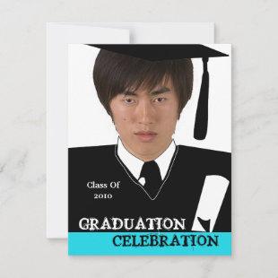 Photo Head Shot Insert Graduation Party Invitation
