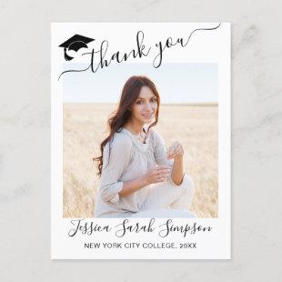 PHOTO Modern Elegant Graduation Thank You Announcement Postcard