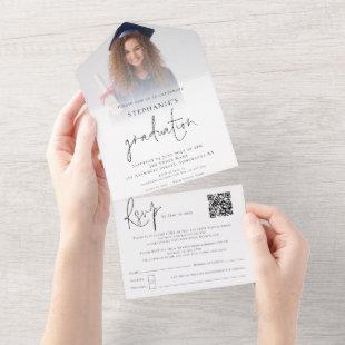 Photo Overlay QR Code Script Graduation Party  All In One Invitation