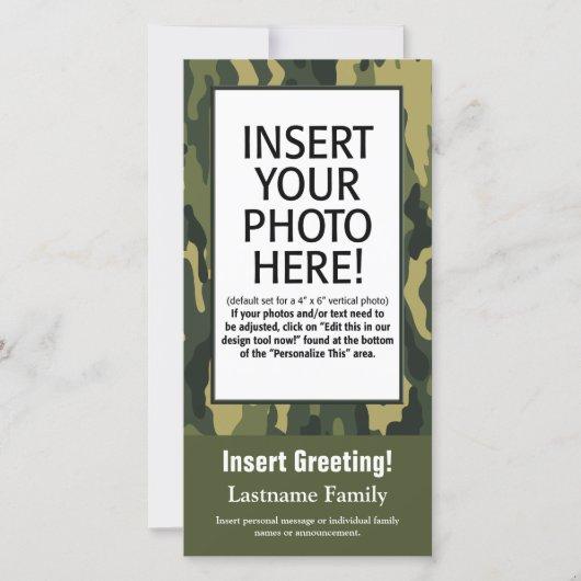 Photo with Camouflage Print Military Holiday Card