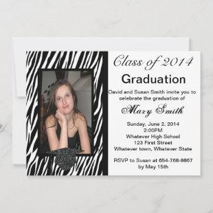 Photo Zebra Graduation Invitation