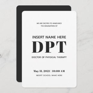 Physical Therapy DPT Graduation Announcement Card