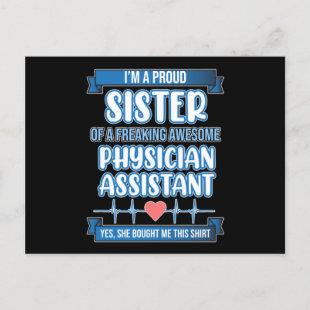 Physician Assistant Sister PA Medical Students Gra Invitation Postcard