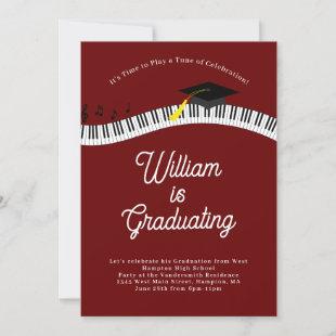Piano Music Musician Graduation Invitation