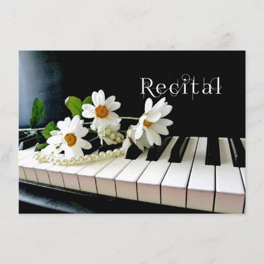 Piano Recital Invitation Pearls and Flowers