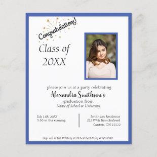 Picture Graduation Invitation in Royal Blue Budget