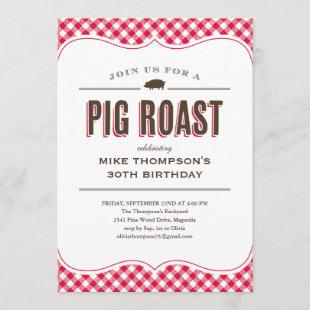 Pig Roast Table Cloth Invitations