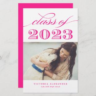 Pink 2023 Classic Typography Graduation Invitation
