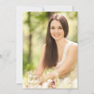Pink and Gold Confetti Graduation Announcement