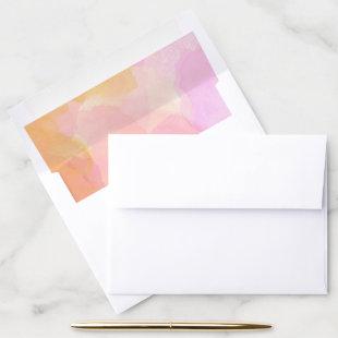 Pink and Gold Watercolor Abstract Invitation Envelope Liner