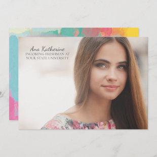 Pink Blue Yellow Watercolor Photo Trunk Party Invitation