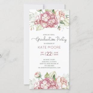 Pink Blush And Crimson Red Floral Graduation Party