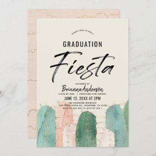 Pink Cactus Graduation Fiesta Invitation