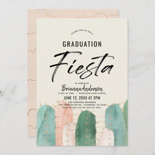 Pink Cactus Graduation Fiesta Invitation