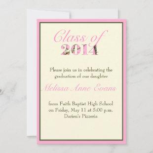 Pink Camo Class of 2014 Graduation Invitation