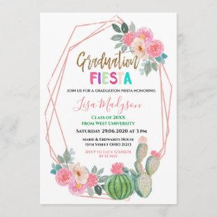 Pink Fiesta Graduation Party Invitation