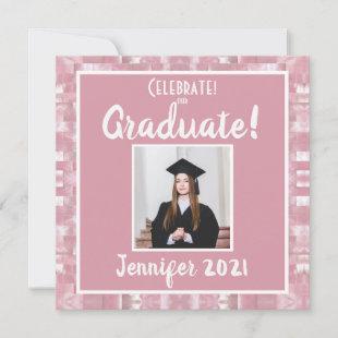 Pink Girly Graduation Announcement